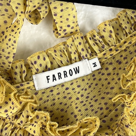 FARROW Sheer Yellow and Purple Ruffle Blouse, Size Medium - Picture 2 of 6